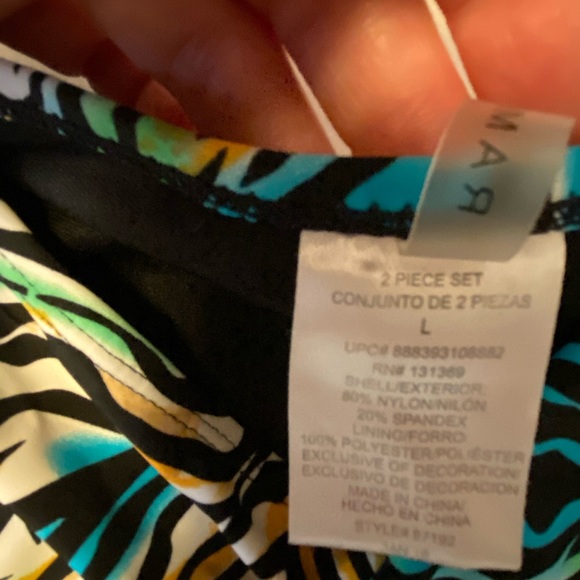 Multi color zebra print two piece bikini. - Picture 6 of 6